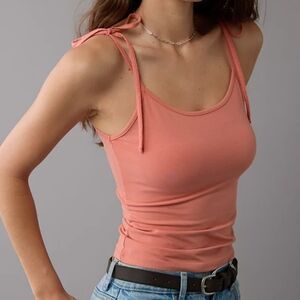 NWT American Eagle Outfitters Tie Strap Cami Tank Top Size XL Coral Pink